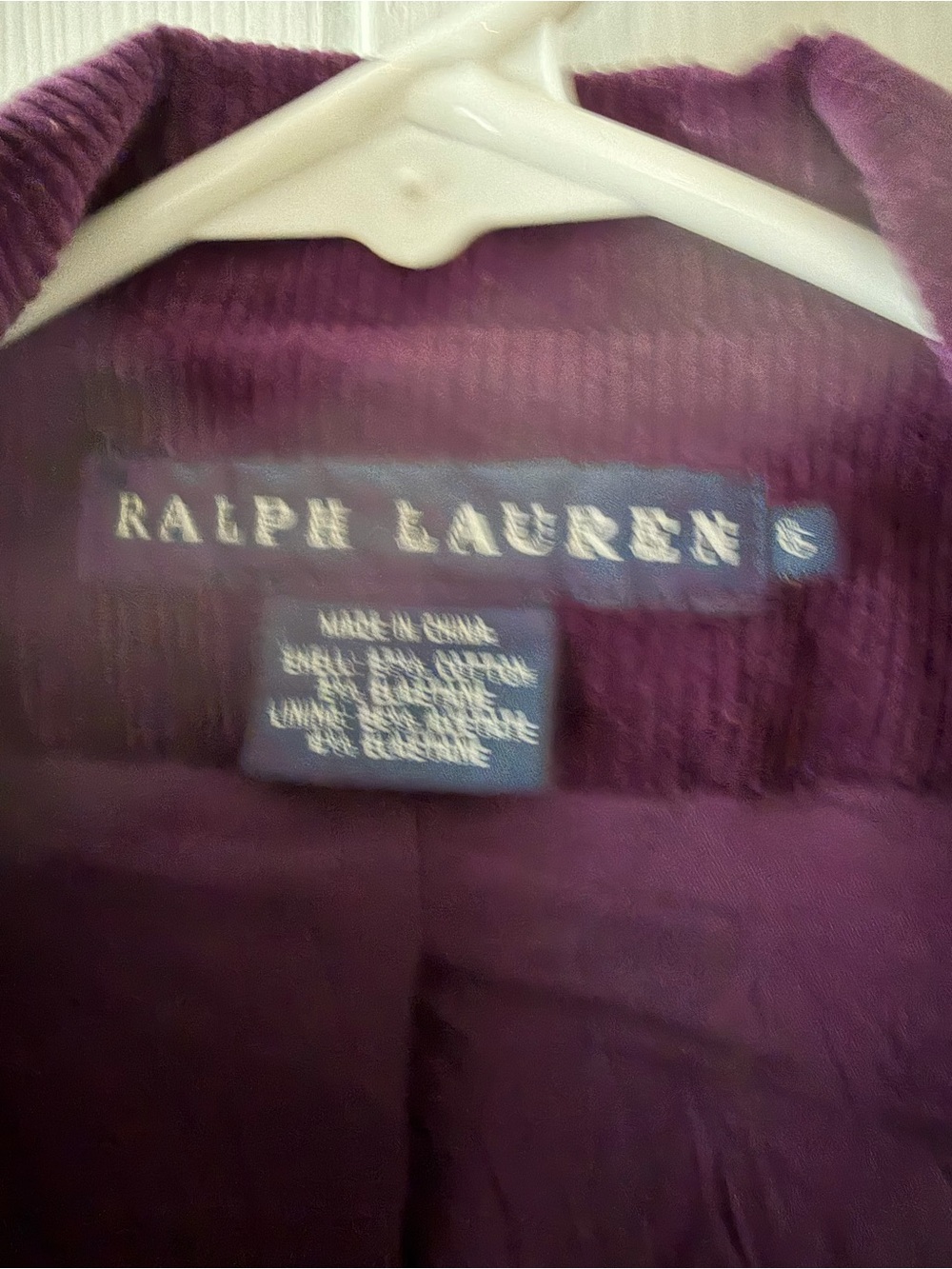Ralph Lauren Plum Corduroy Blazer - Picture 2 of 4